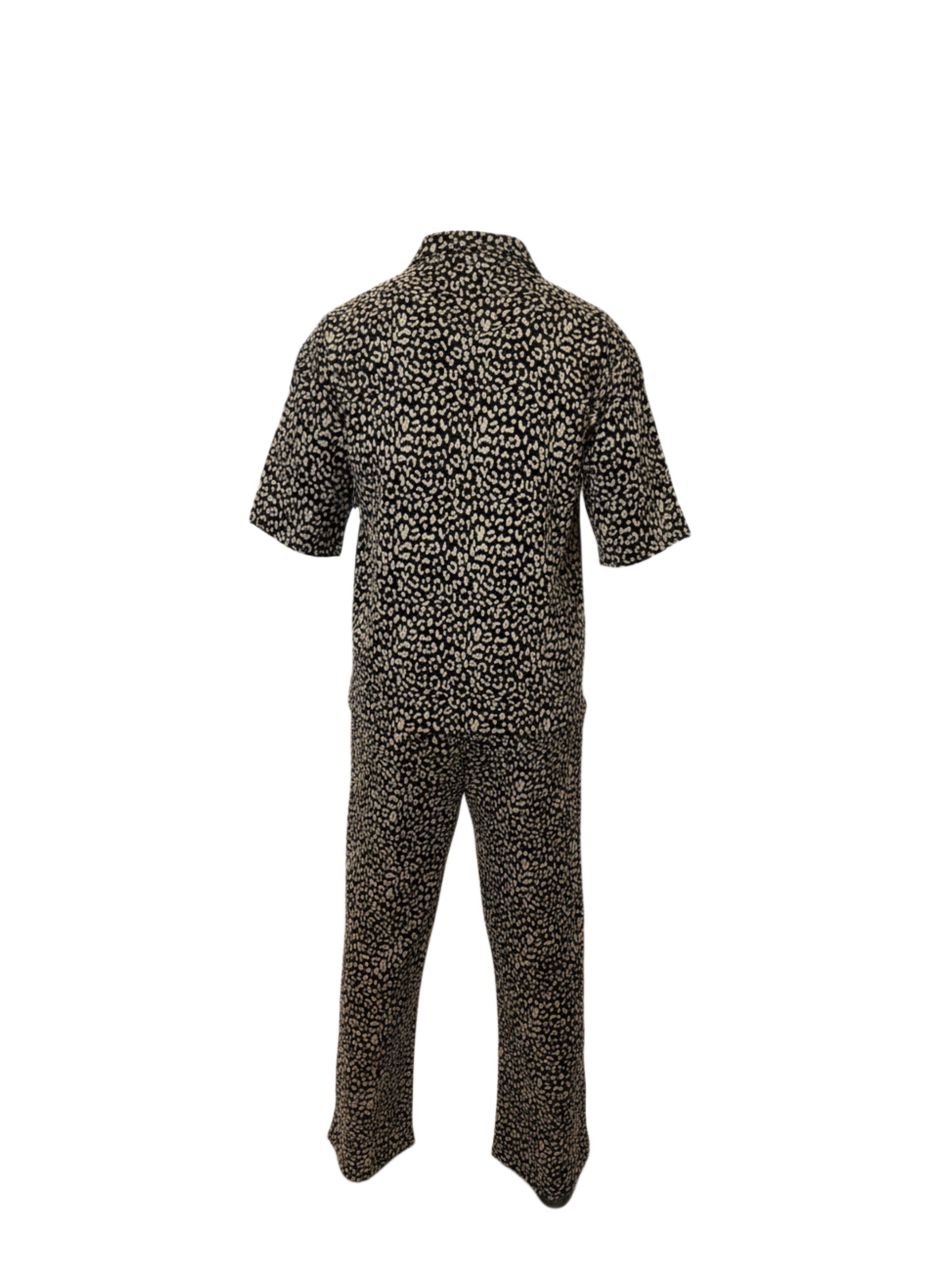 Leopard Print Two‑Piece Set (Shirt & Pants)
