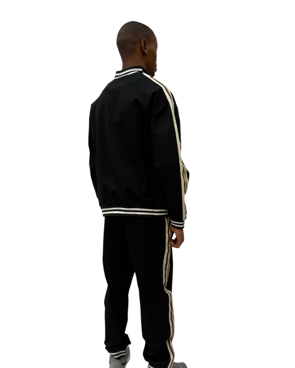 FW Prestige Striped Two Piece Tracksuit – Black