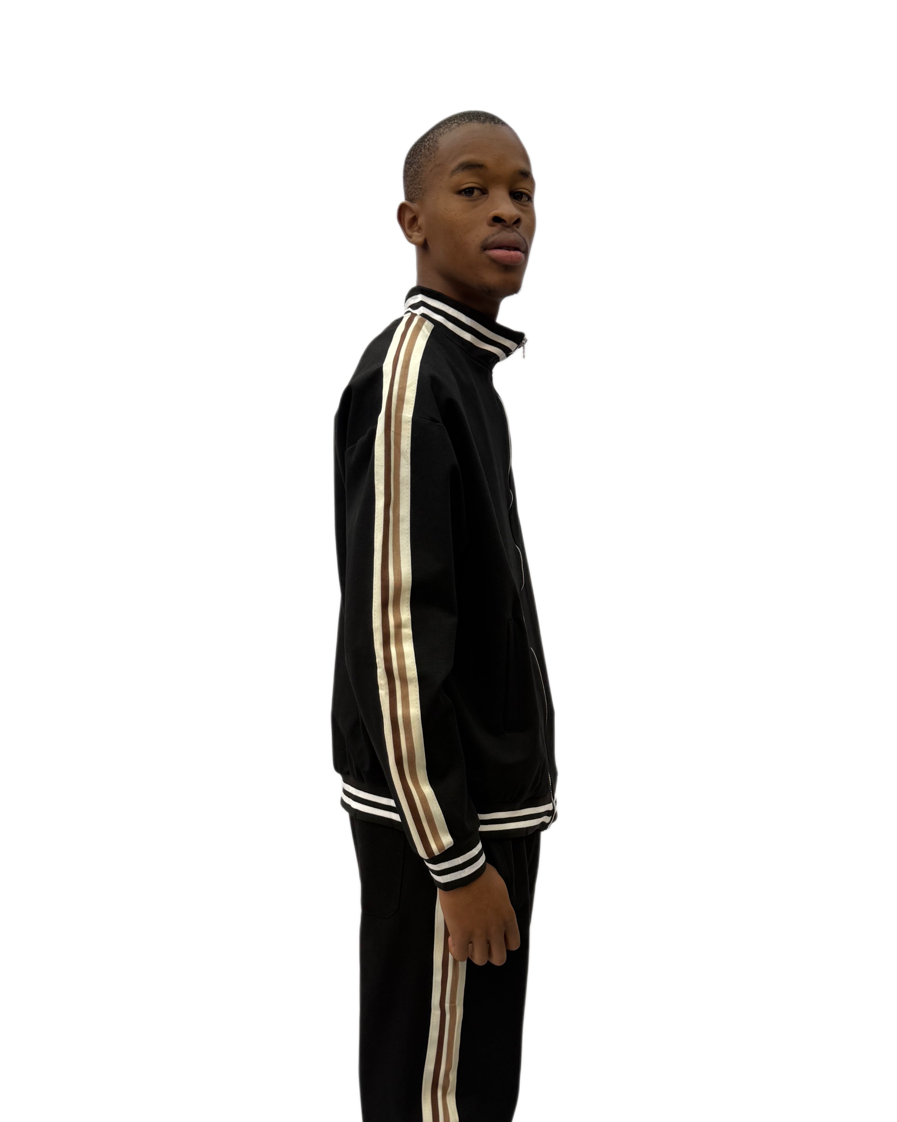 FW Prestige Striped Two Piece Tracksuit – Black