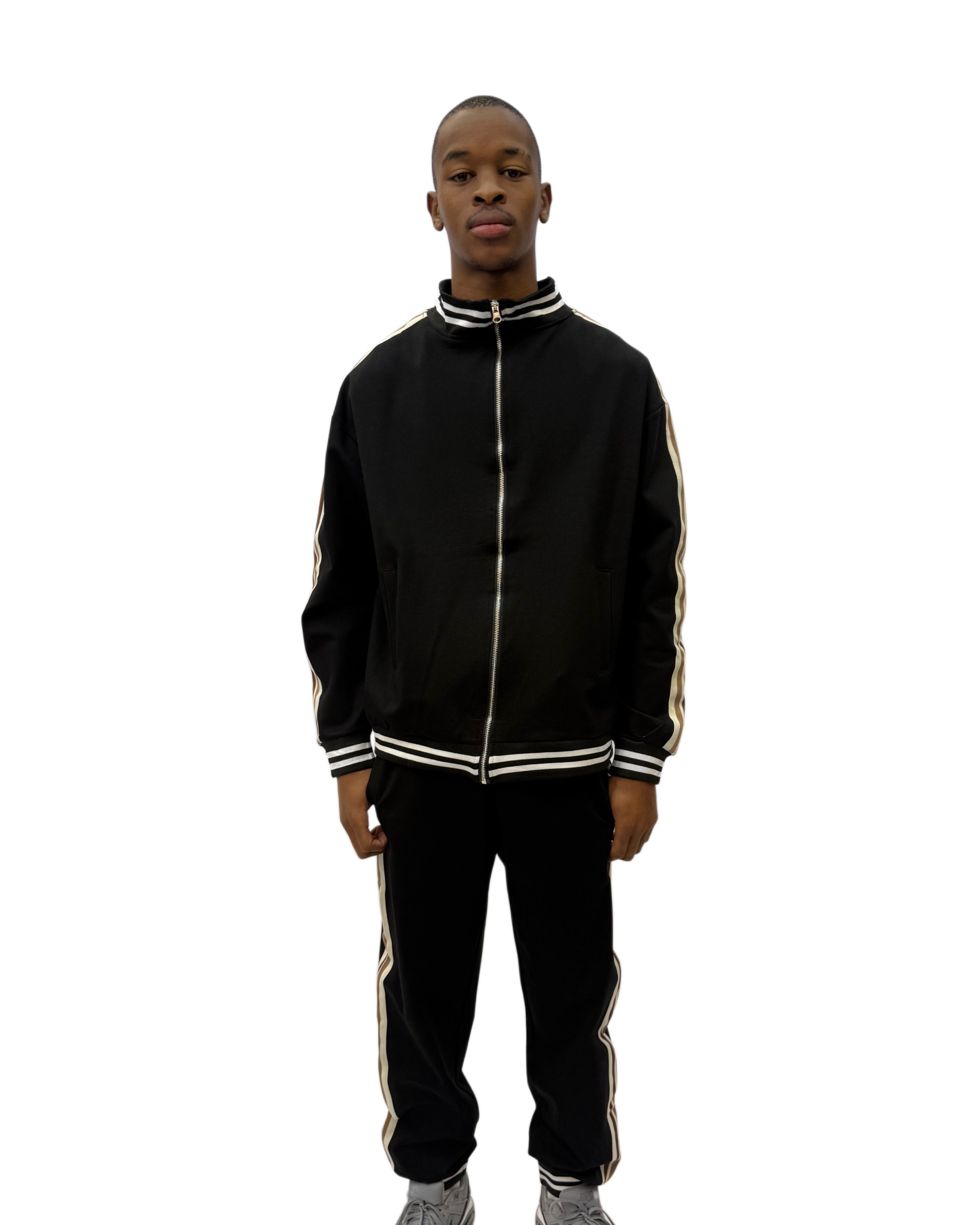 FW Prestige Striped Two Piece Tracksuit – Black