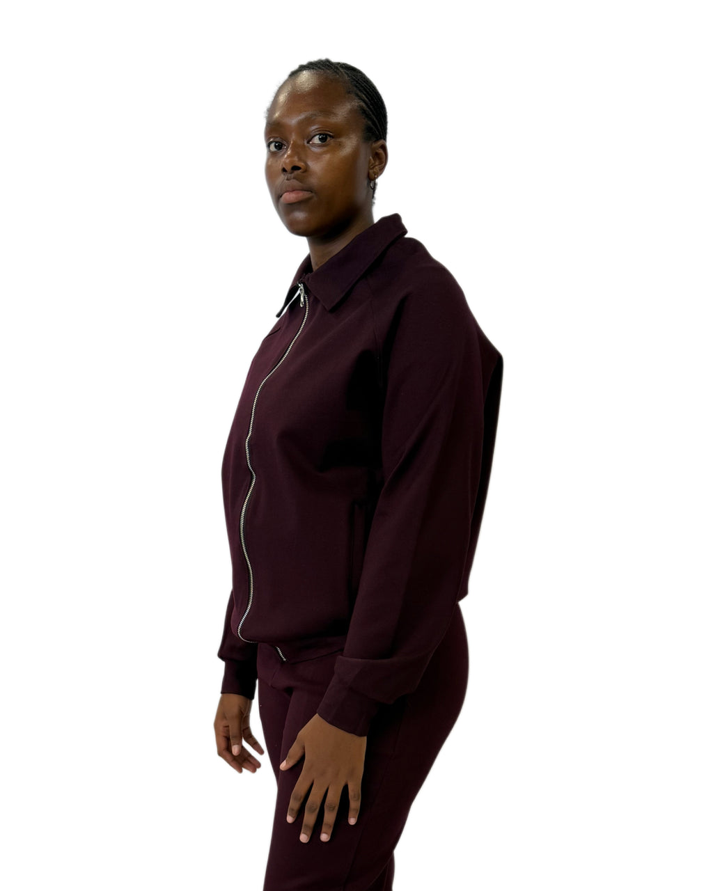 FW Zip-Up Midnight Edge Tracksuit Set-Maroon