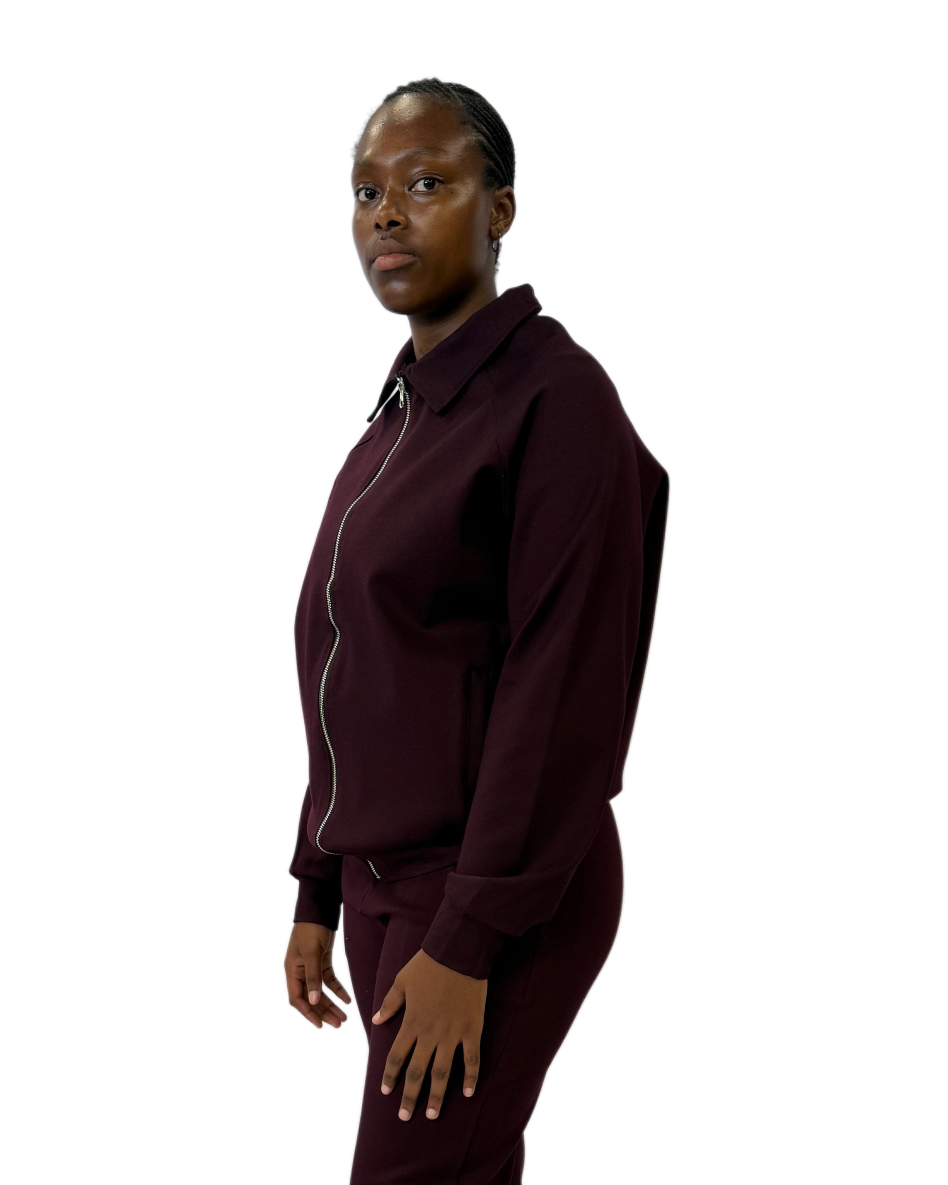 FW Zip-Up Midnight Edge Tracksuit Set-Maroon