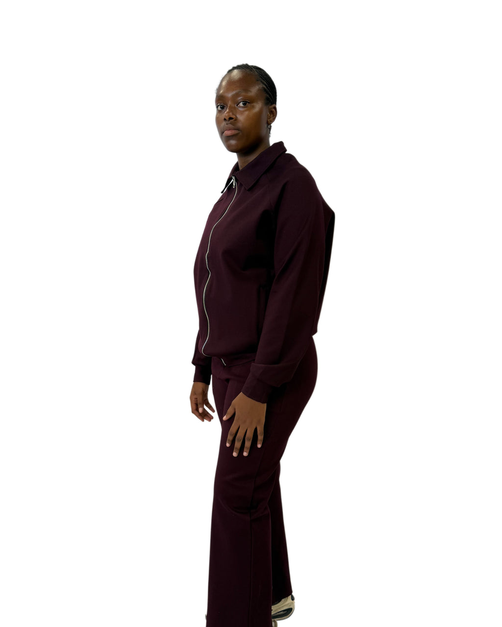 FW Zip-Up Midnight Edge Tracksuit Set-Maroon