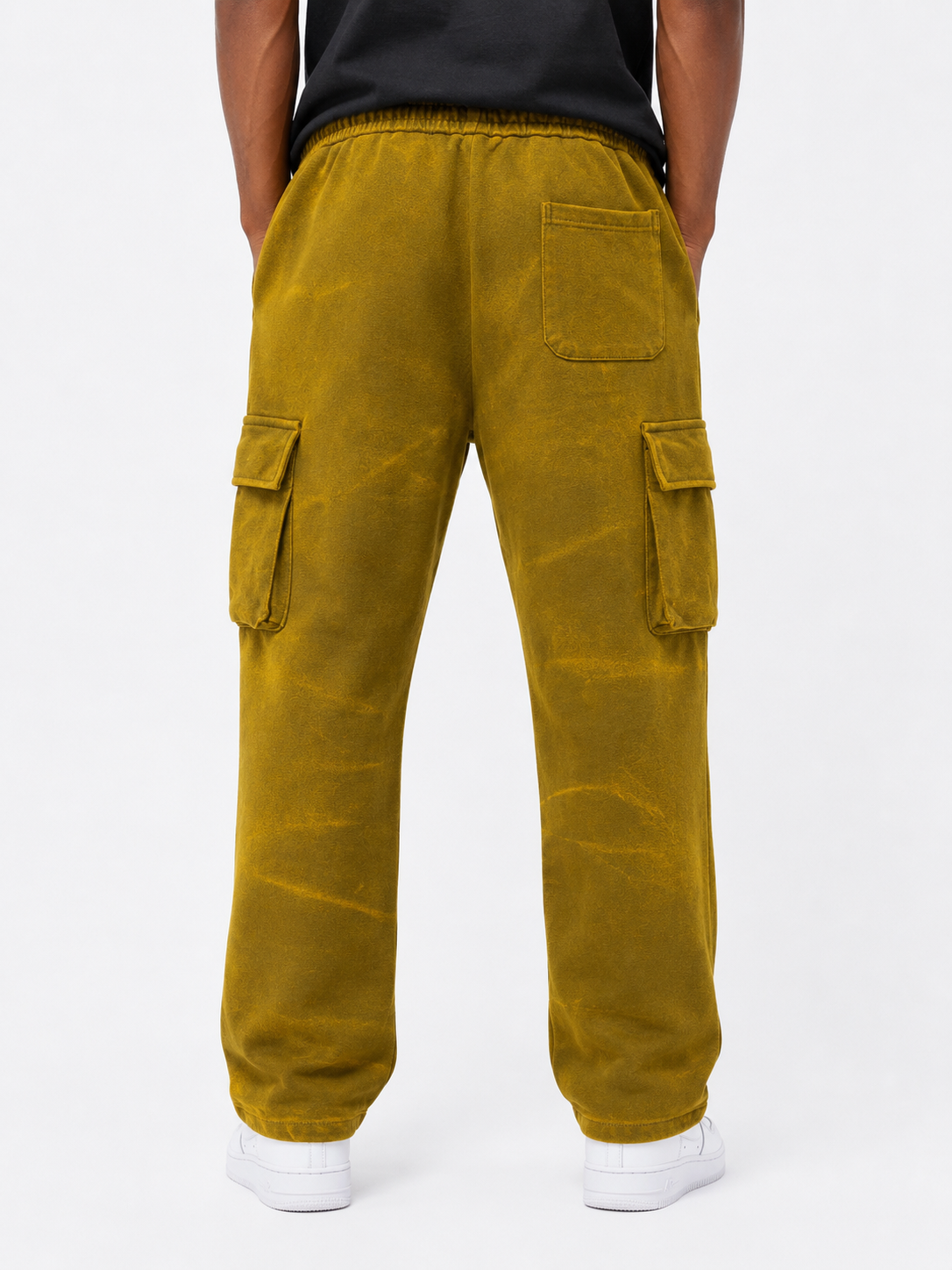 Dictate Tie-Dye Cargo Sweatpants - O. Green