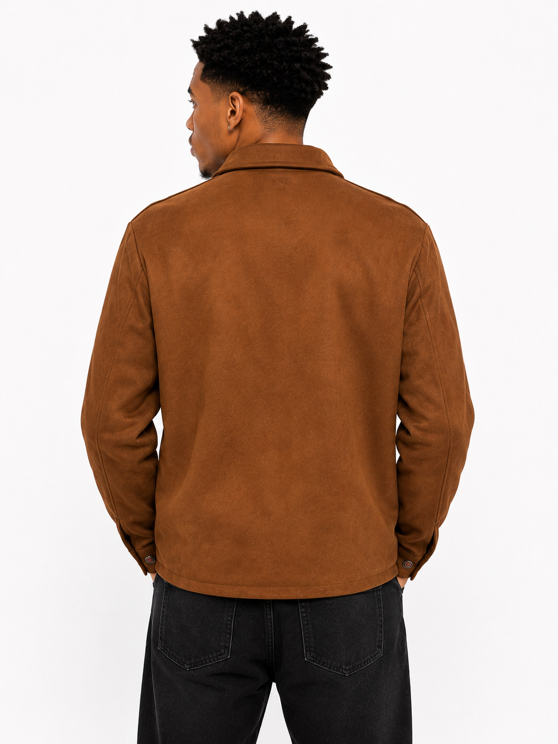 FW Men’s Suede 4 Pocket Casual Jacket - Brown