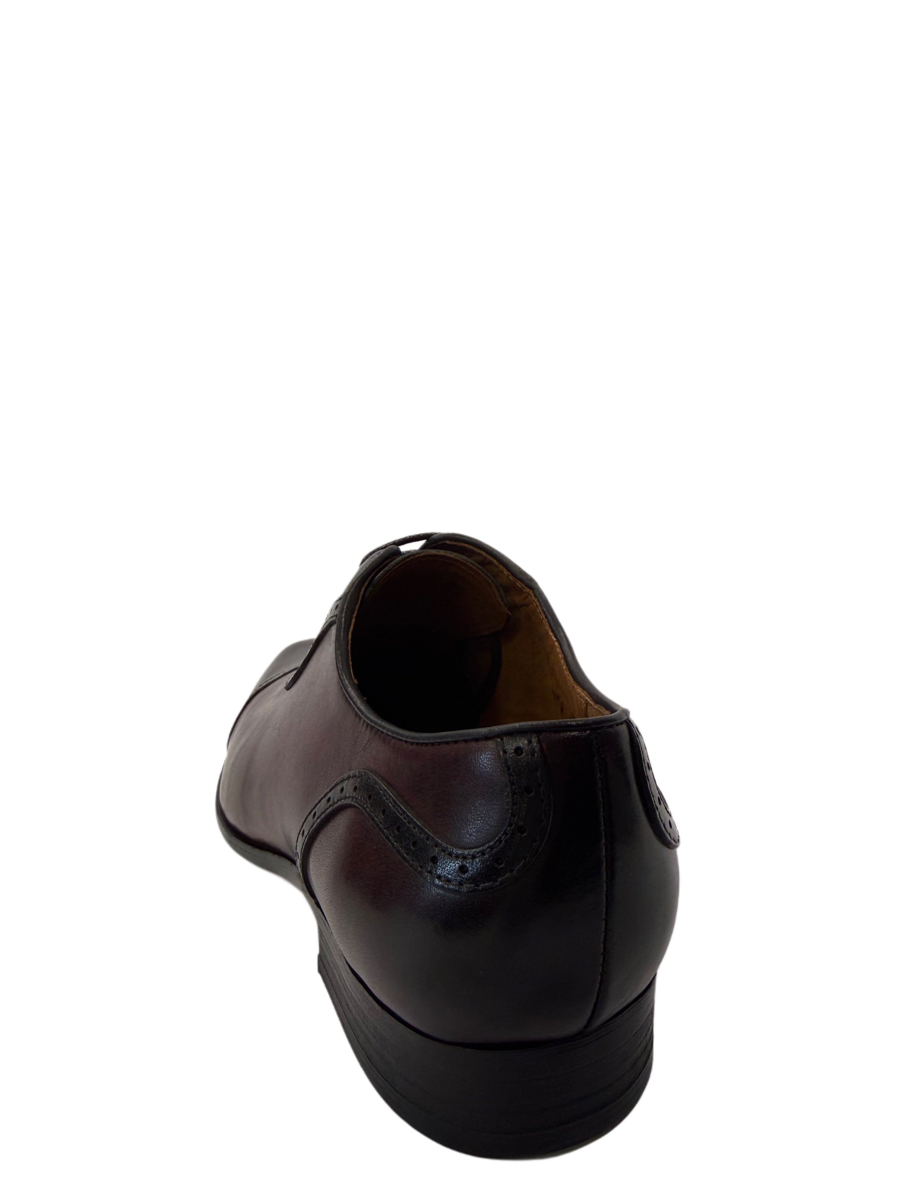 Two-Tone Leather Oxford Shoes - Black and Wine
