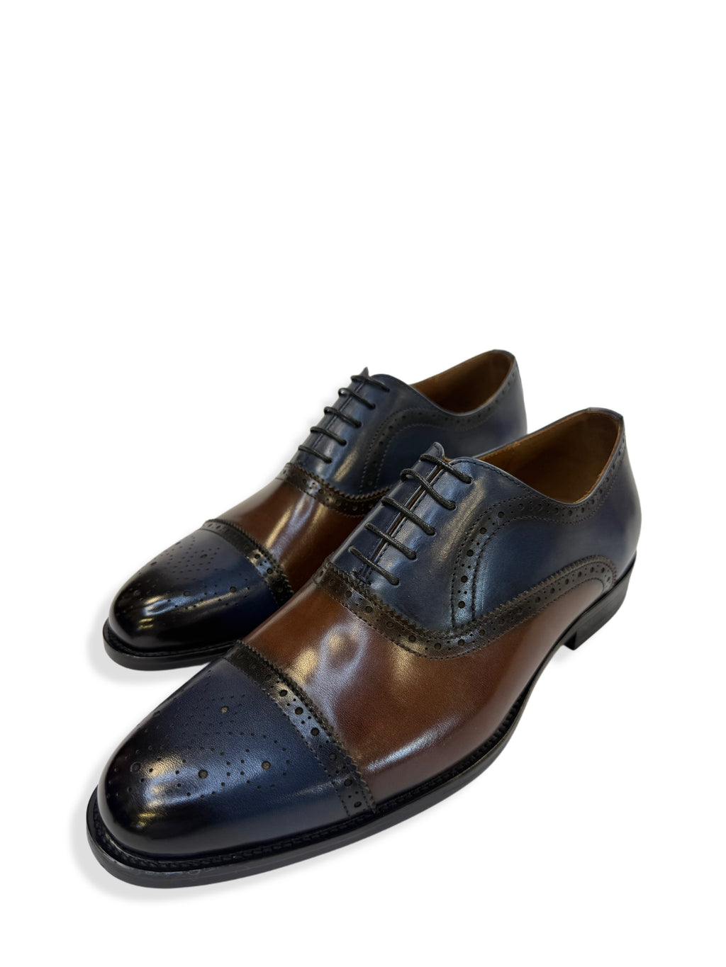 Men’s Classic Oxford Dress Shoes - Blue and Brown