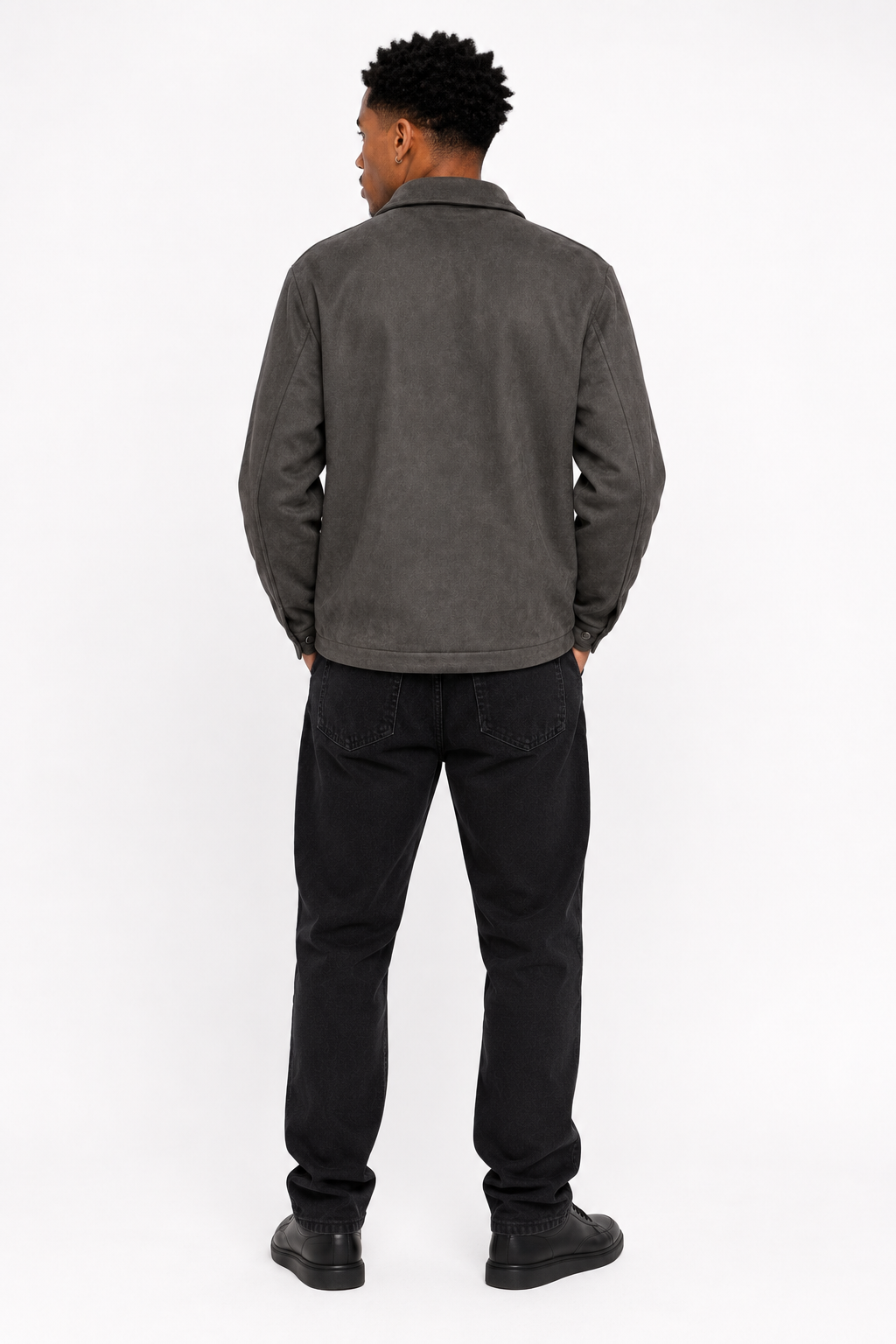 FW Men’s Suede Harrington Jacket - Dark Grey