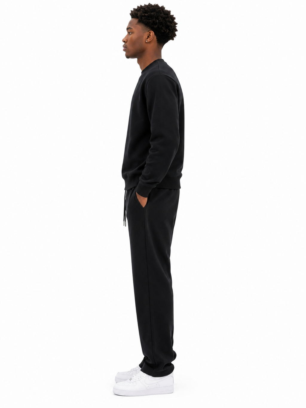 Comfort Cotton Tracksuit Set - Black
