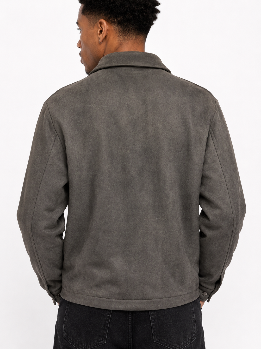 FW Men’s Suede Harrington Jacket - Dark Grey