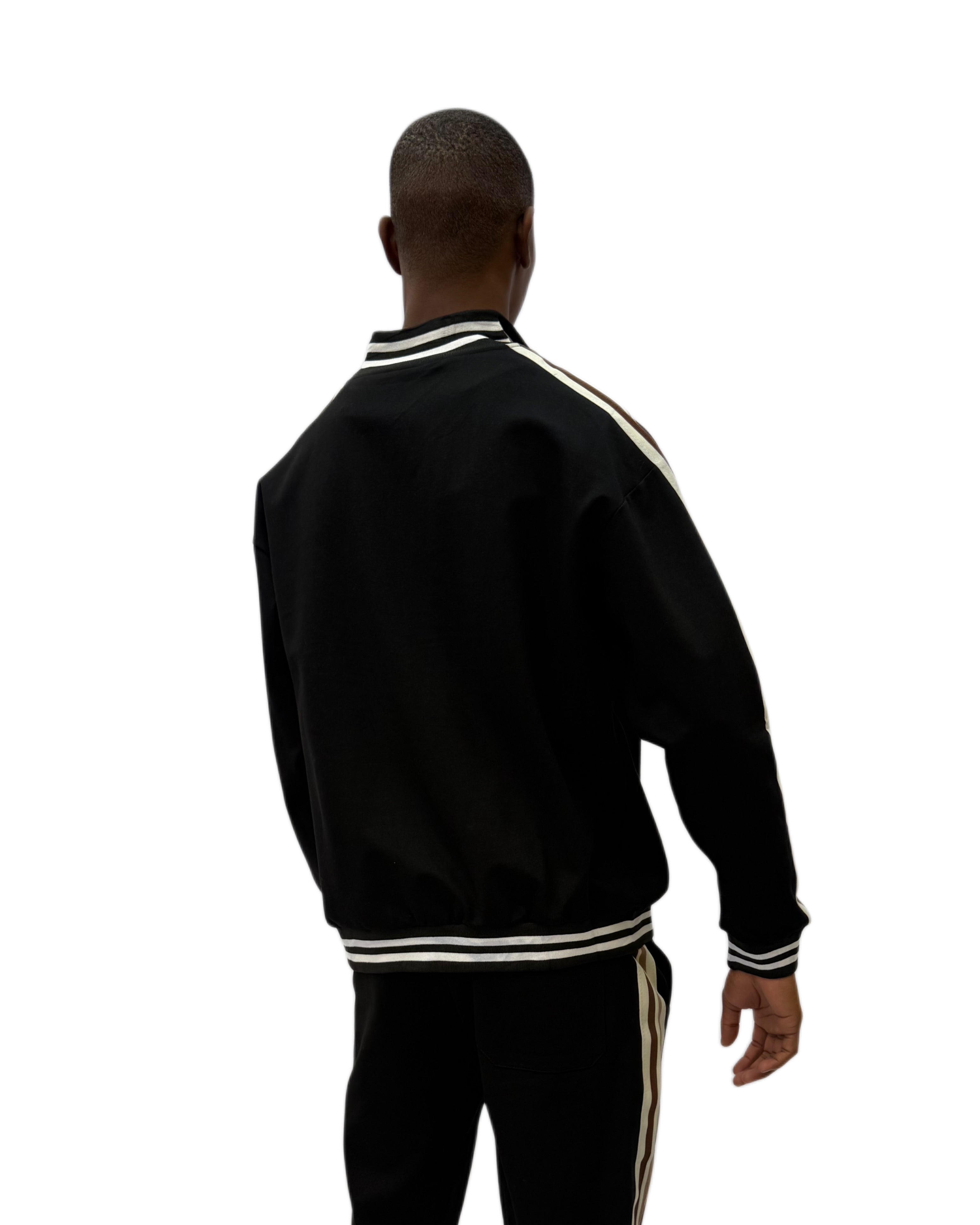 FW Prestige Striped Two Piece Tracksuit – Black