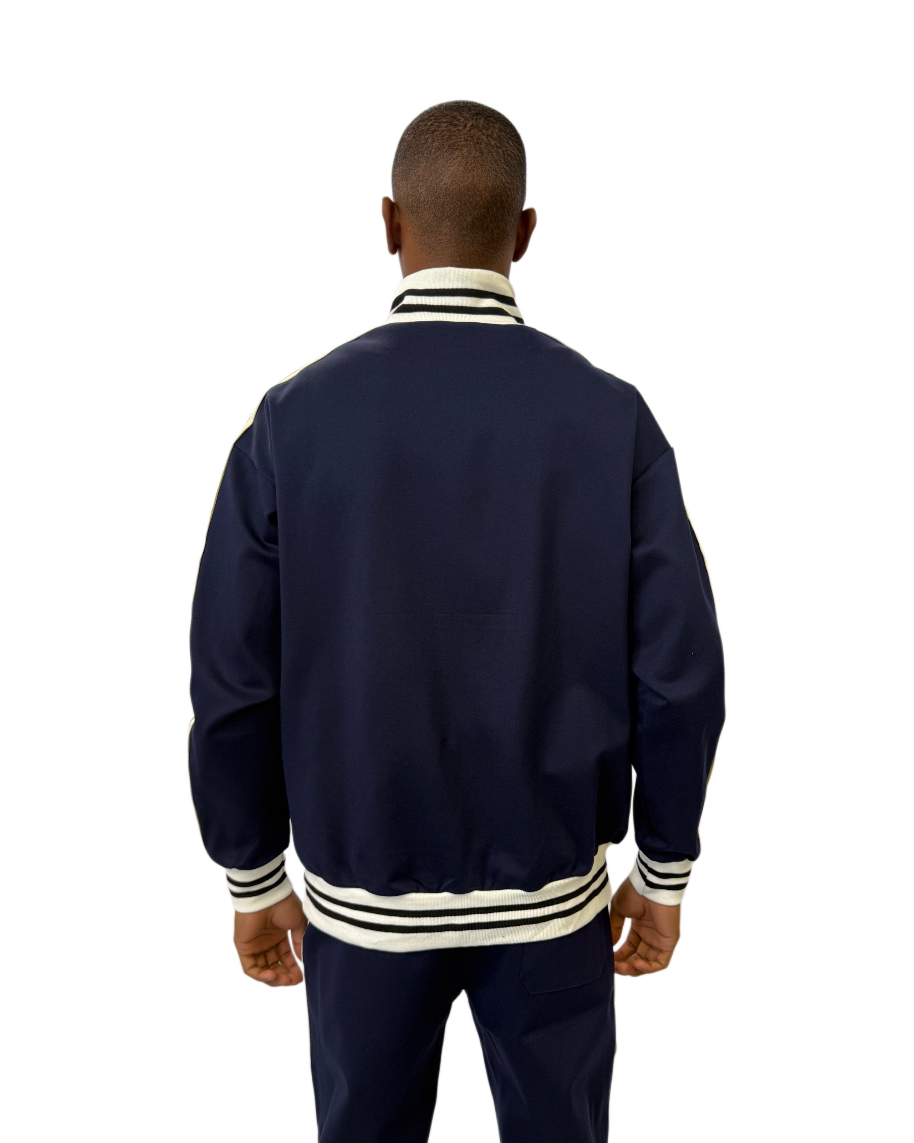 FW Prestige Striped Two Piece Tracksuit – Navy Blue