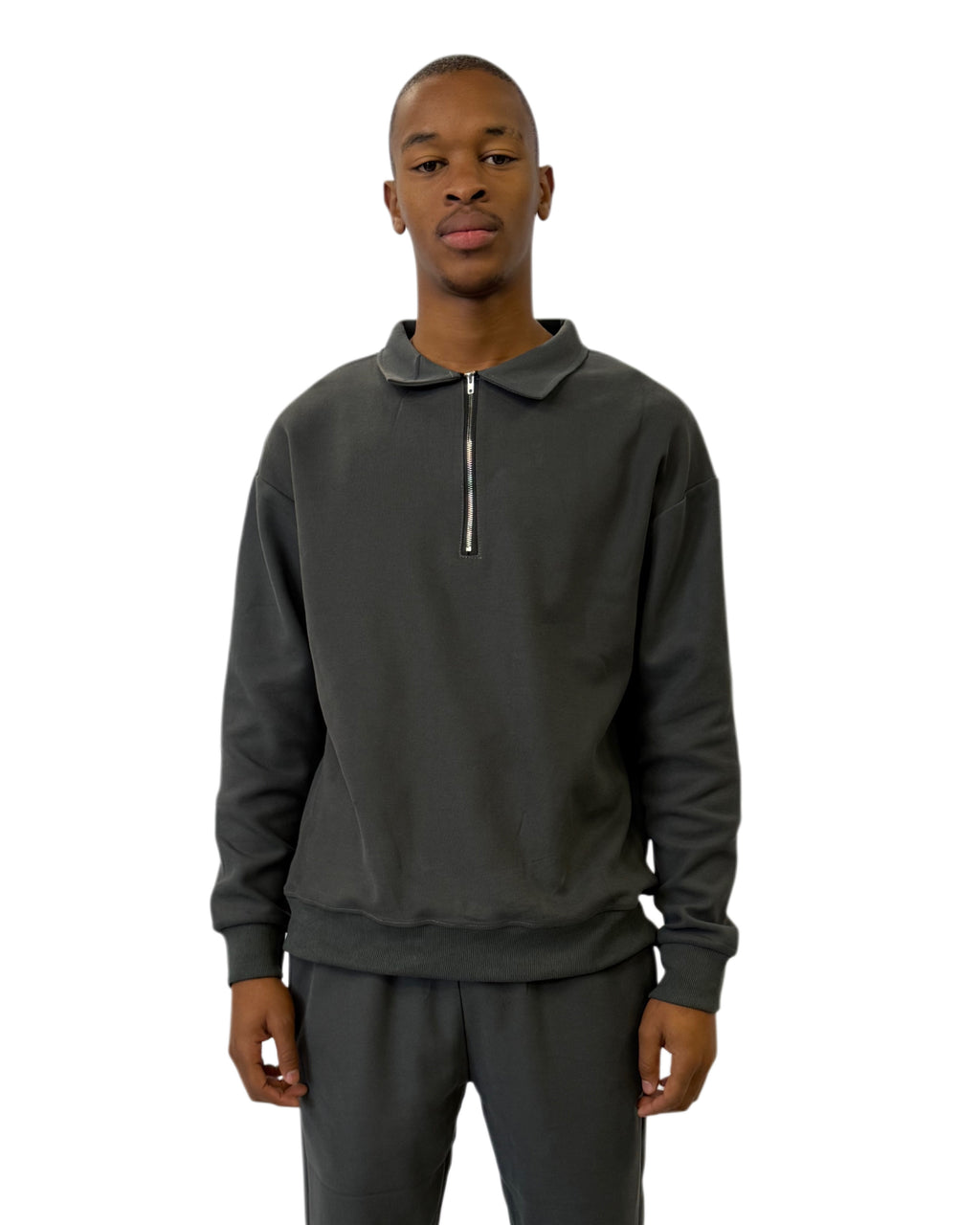 FW Tracksuit Two Piece with Zip Collar-Grey