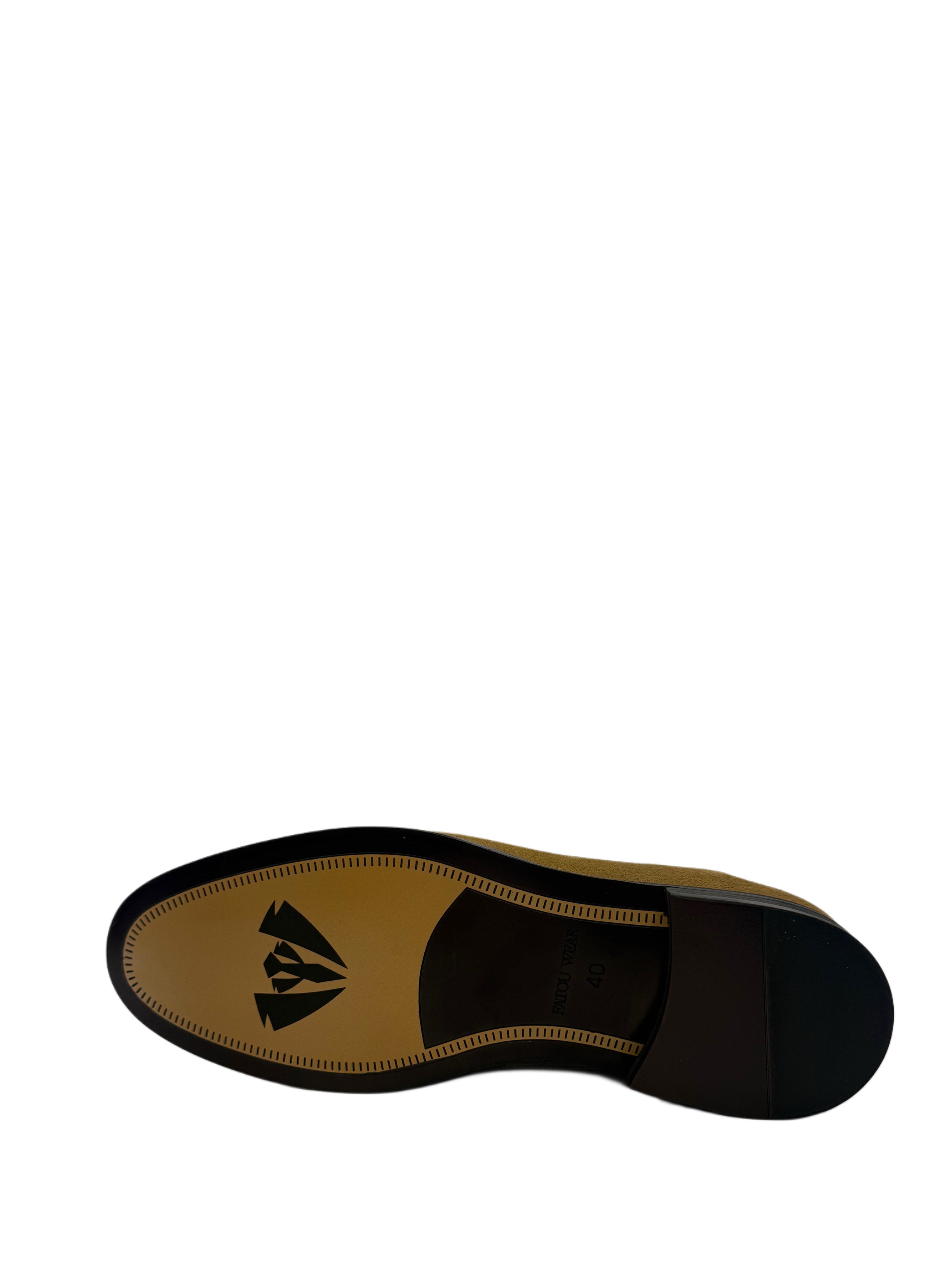 Suede Oxford Brogue Shoes - Brown