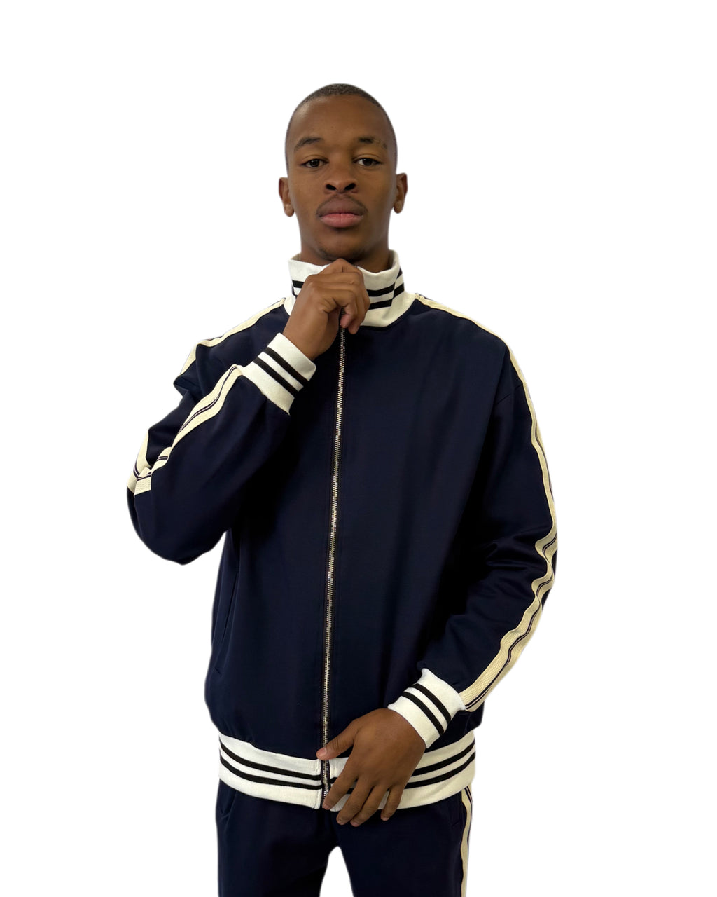 FW Prestige Striped Two Piece Tracksuit – Navy Blue
