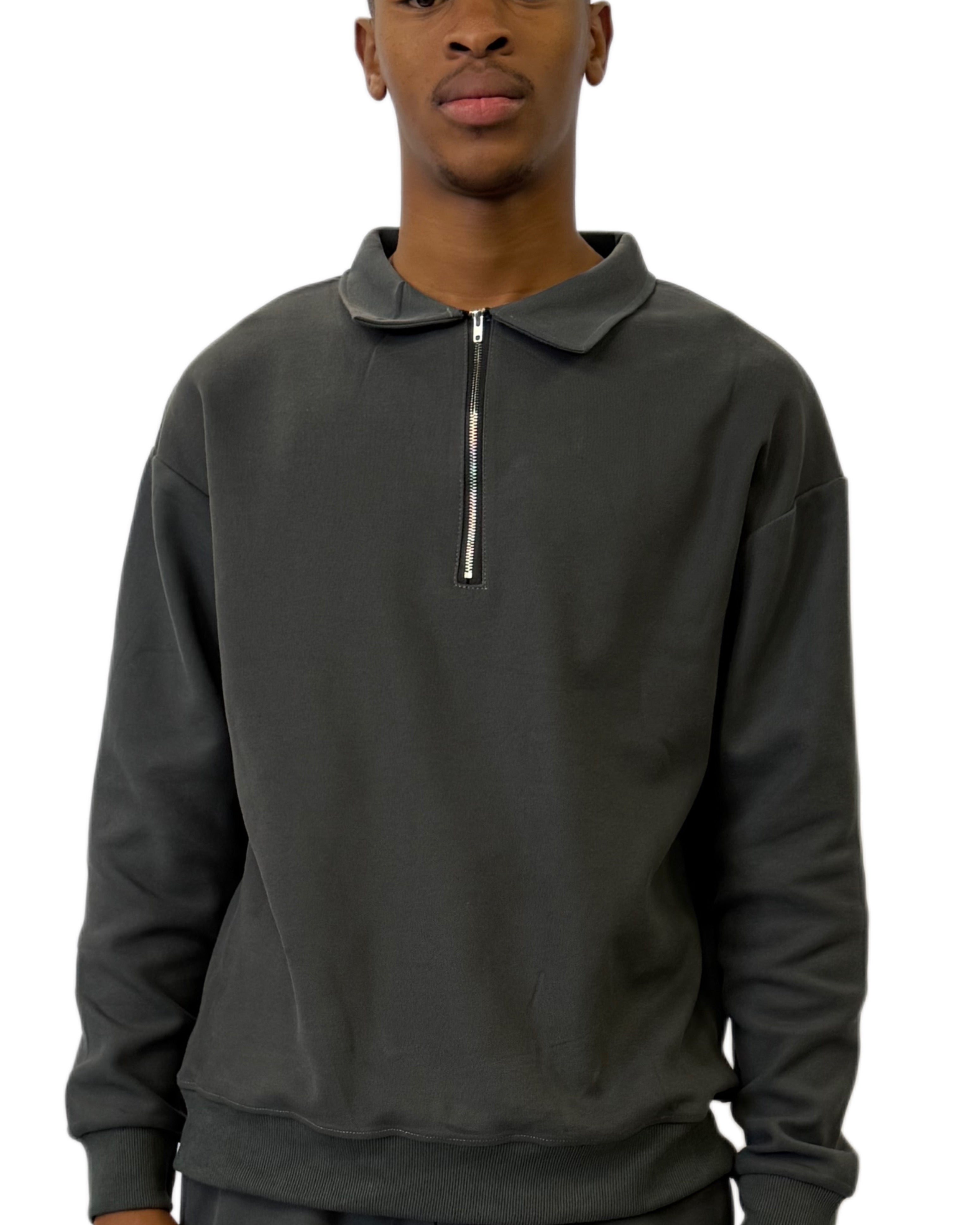 FW Tracksuit Two Piece with Zip Collar-Grey