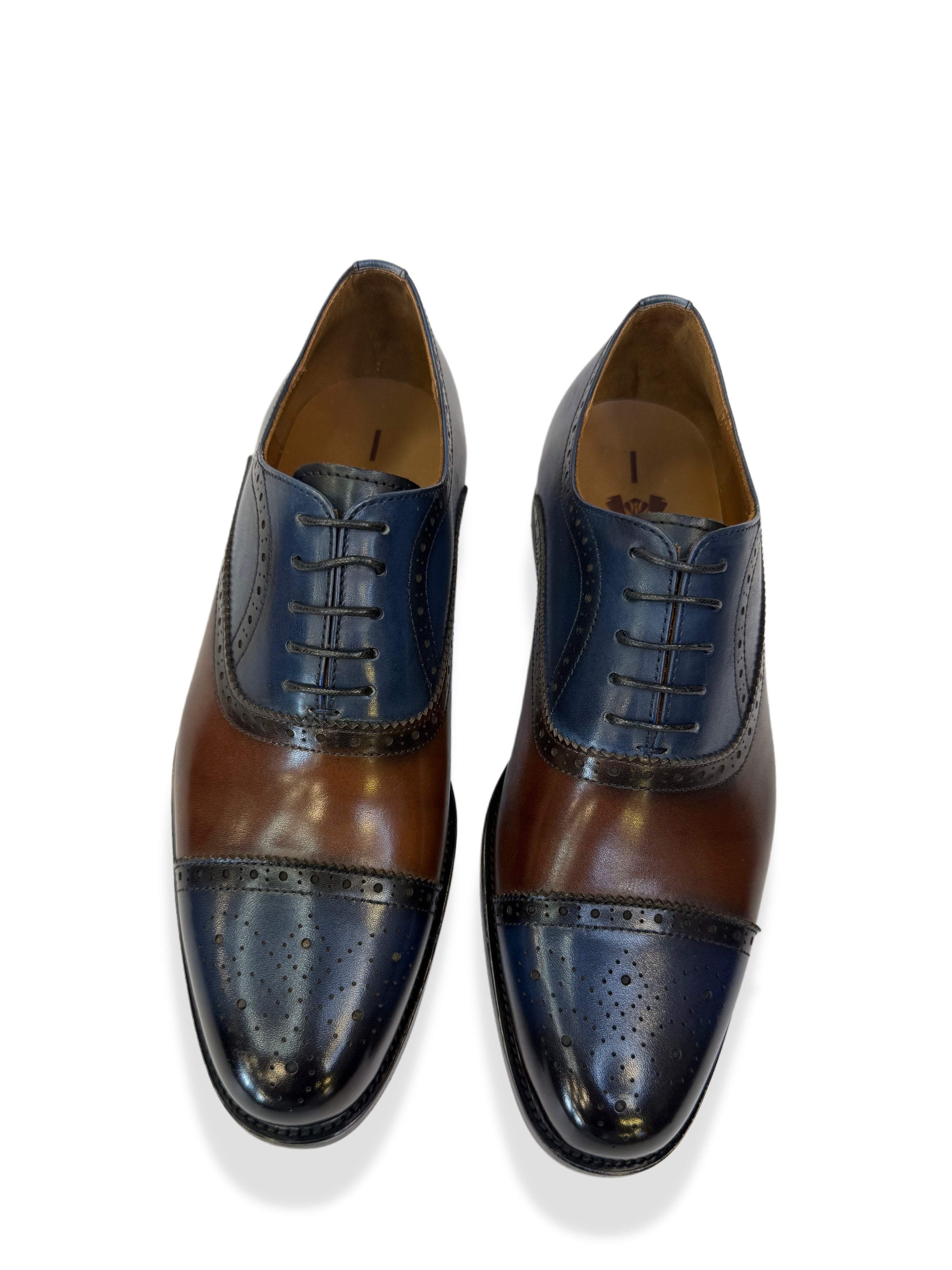 Men’s Classic Oxford Dress Shoes - Blue and Brown