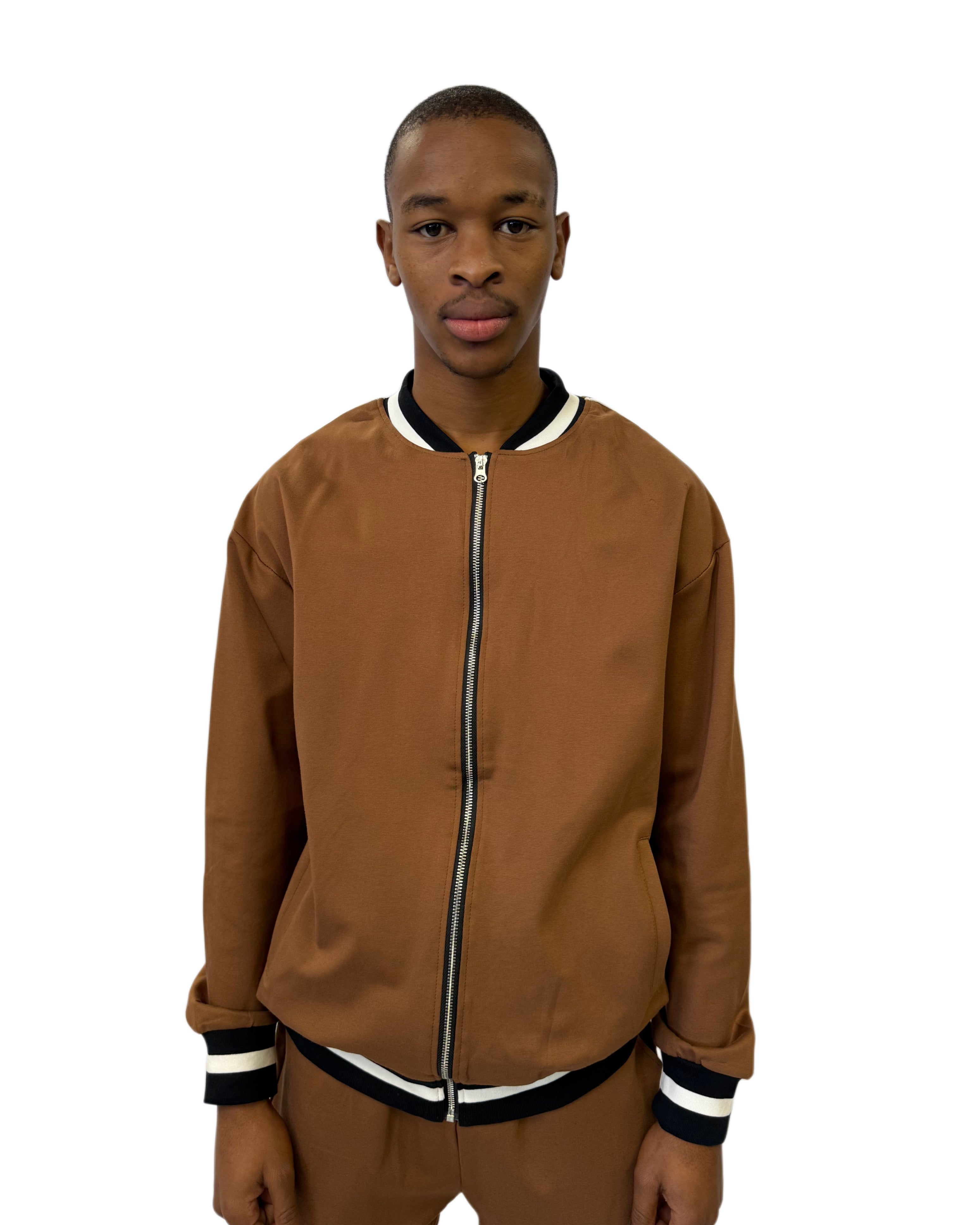 FW Signature Striped Two Piece Tracksuit-Brown