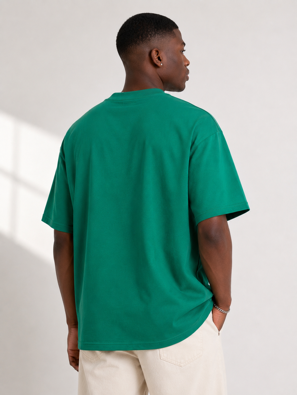 Oversized Crew Neck T-Shirt Relaxed Fit - Green
