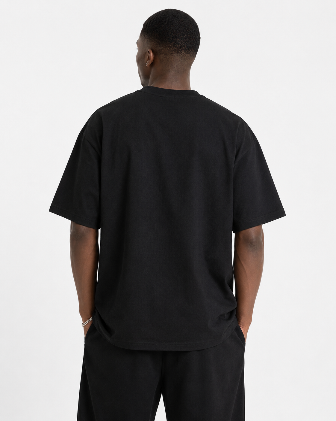 Oversized Crew Neck T-Shirt Relaxed Fit - Black