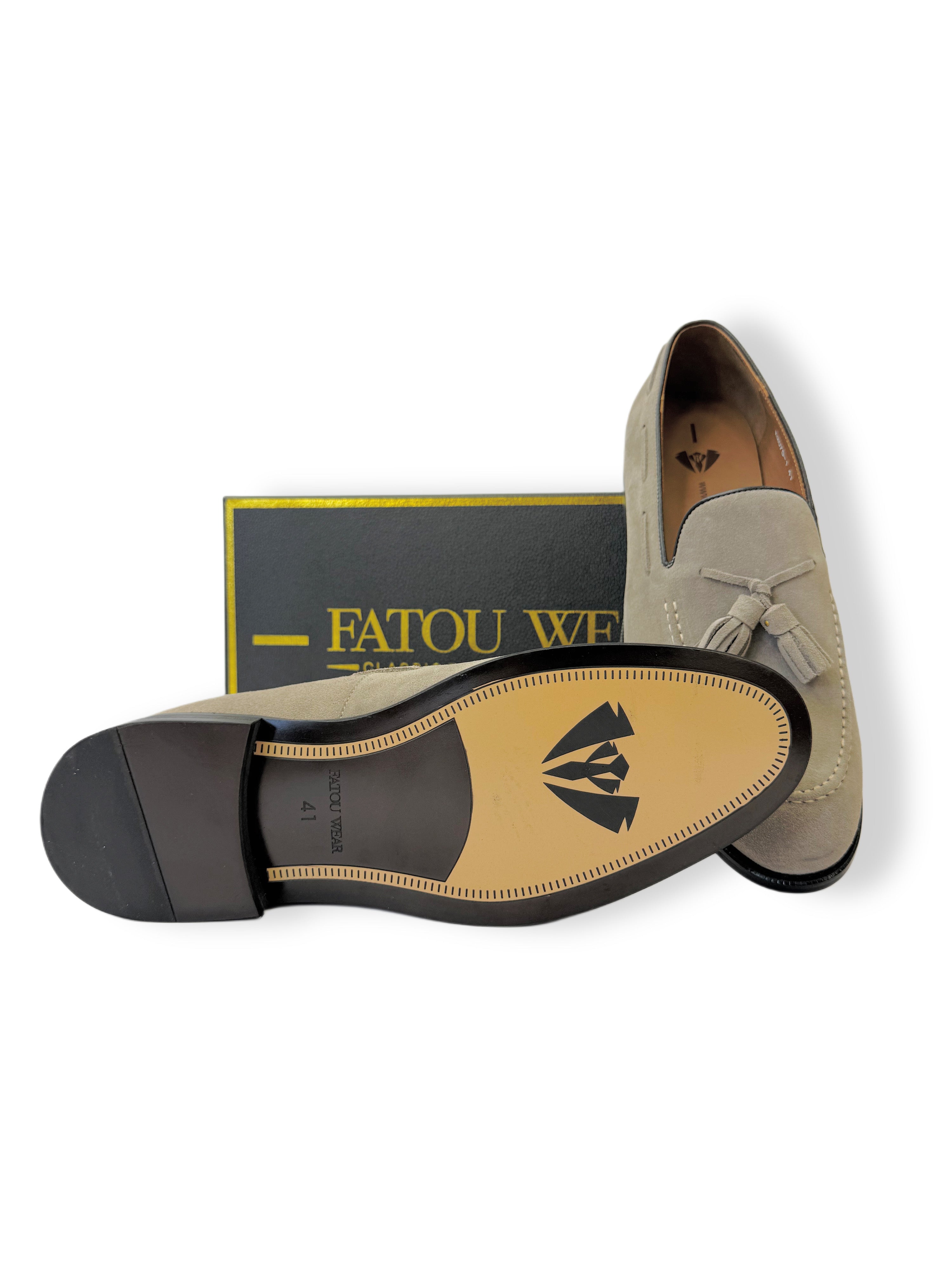 Fatou Wear Men's Classic Suede Loafers - Apricot