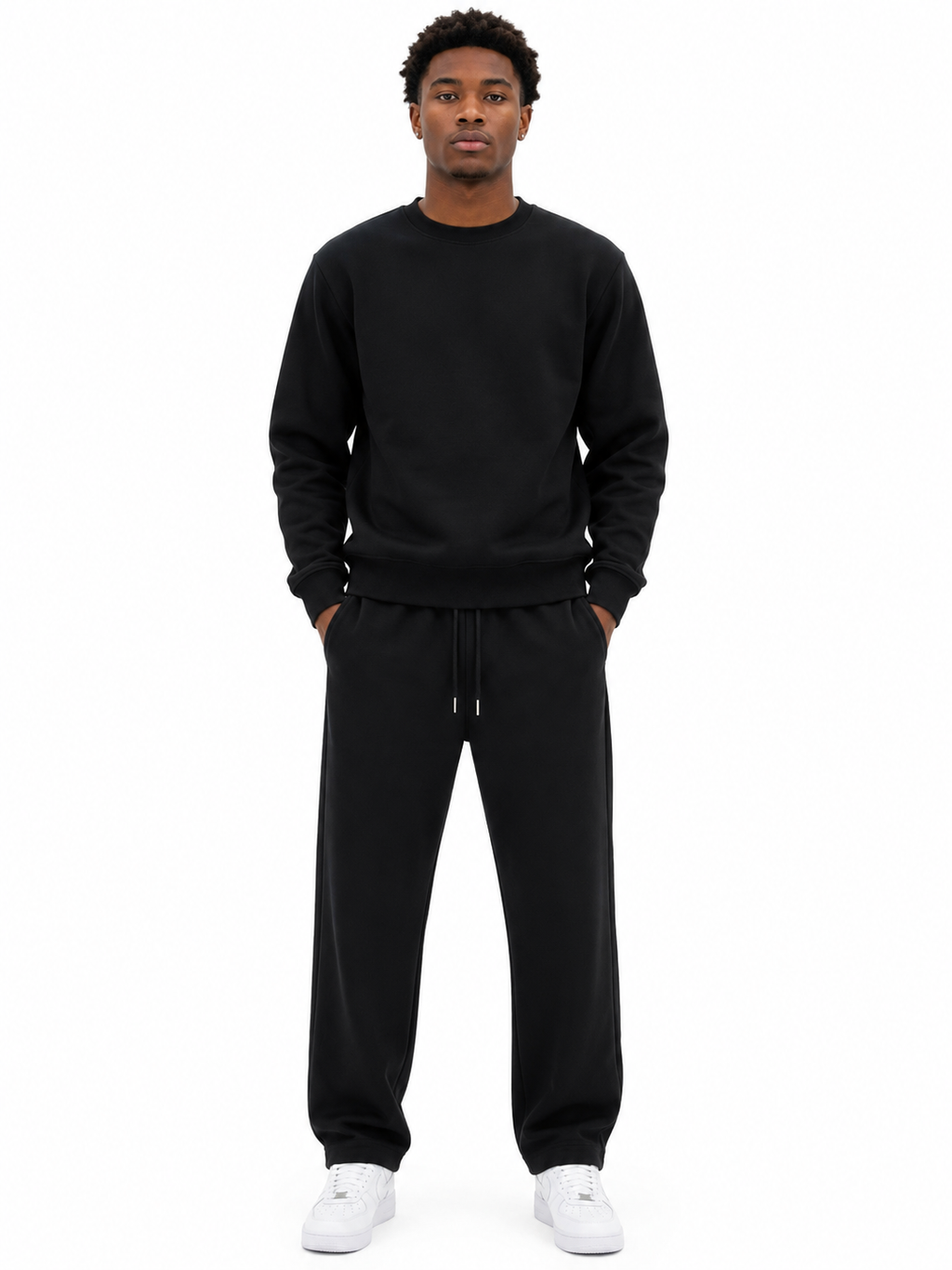 Comfort Cotton Tracksuit Set - Black