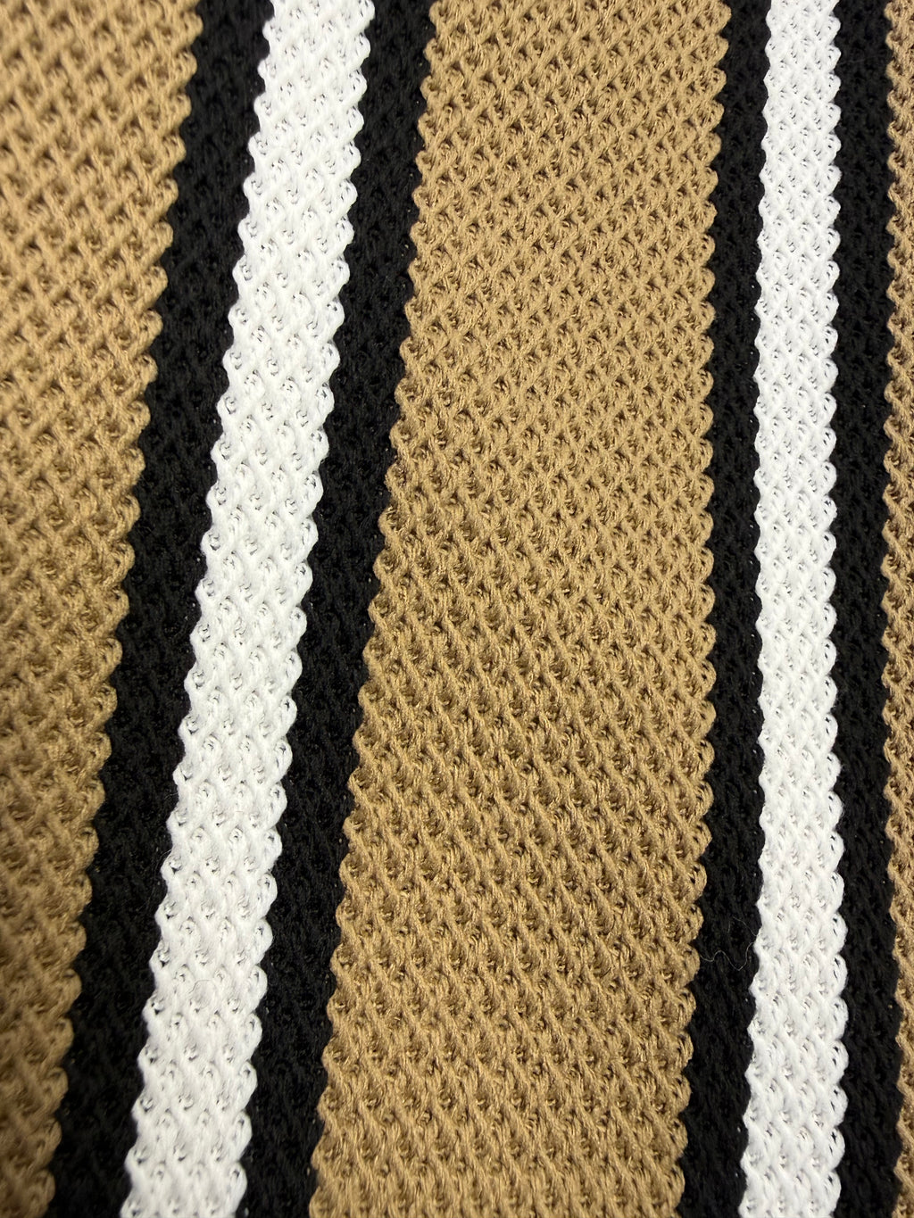 Unisex Bold Stripe Knit Co-Ord Set – Camel Yellow