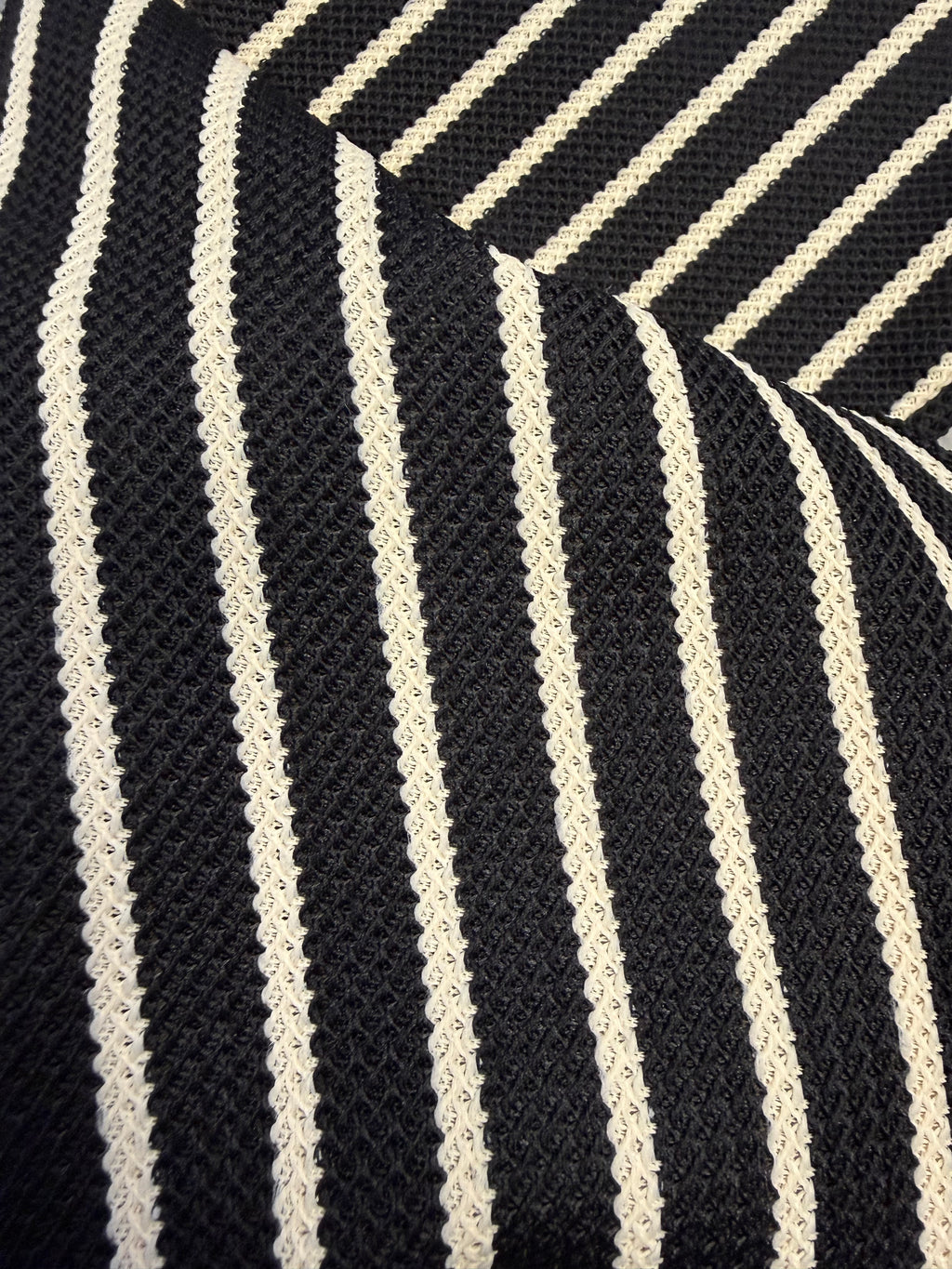 Unisex Bold Stripe Knit Co-Ord Set – Black