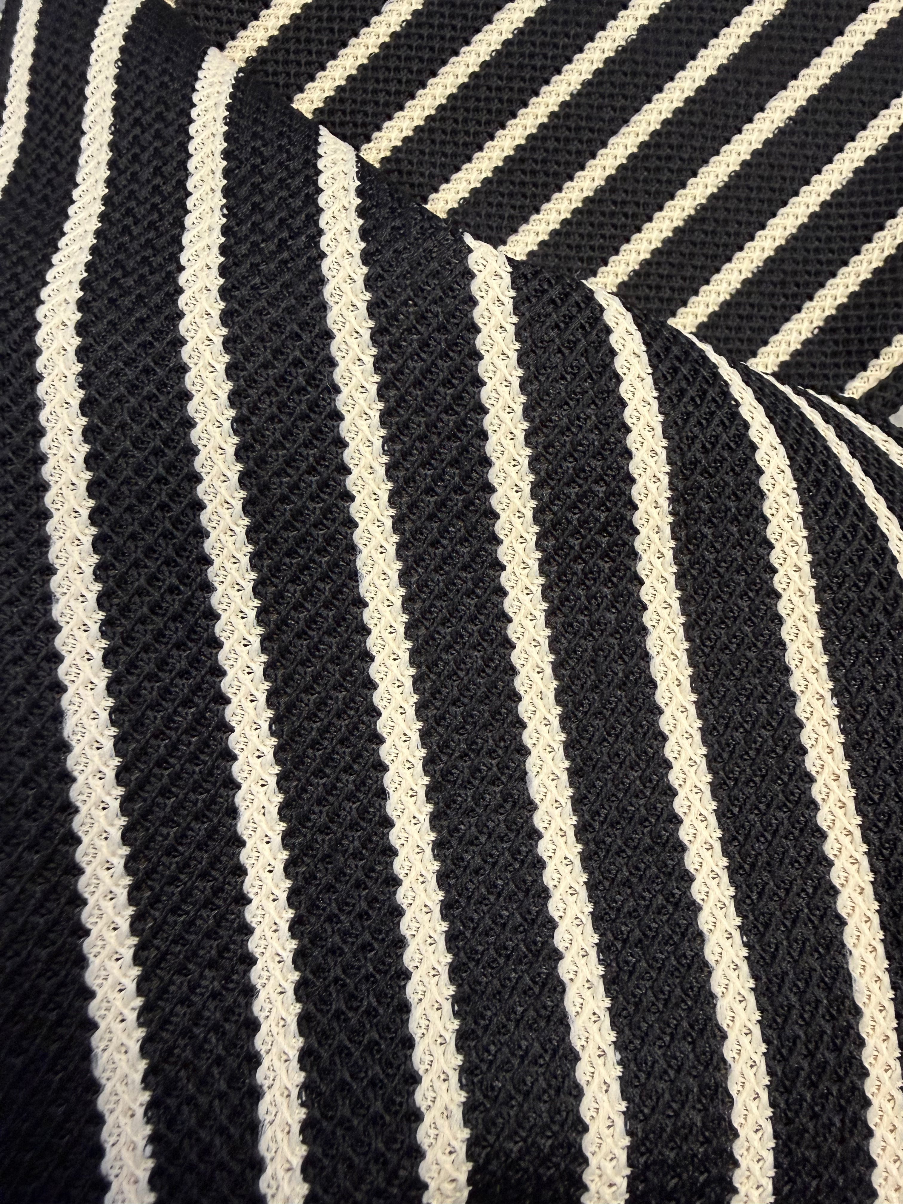 Unisex Bold Stripe Knit Co-Ord Set – Black