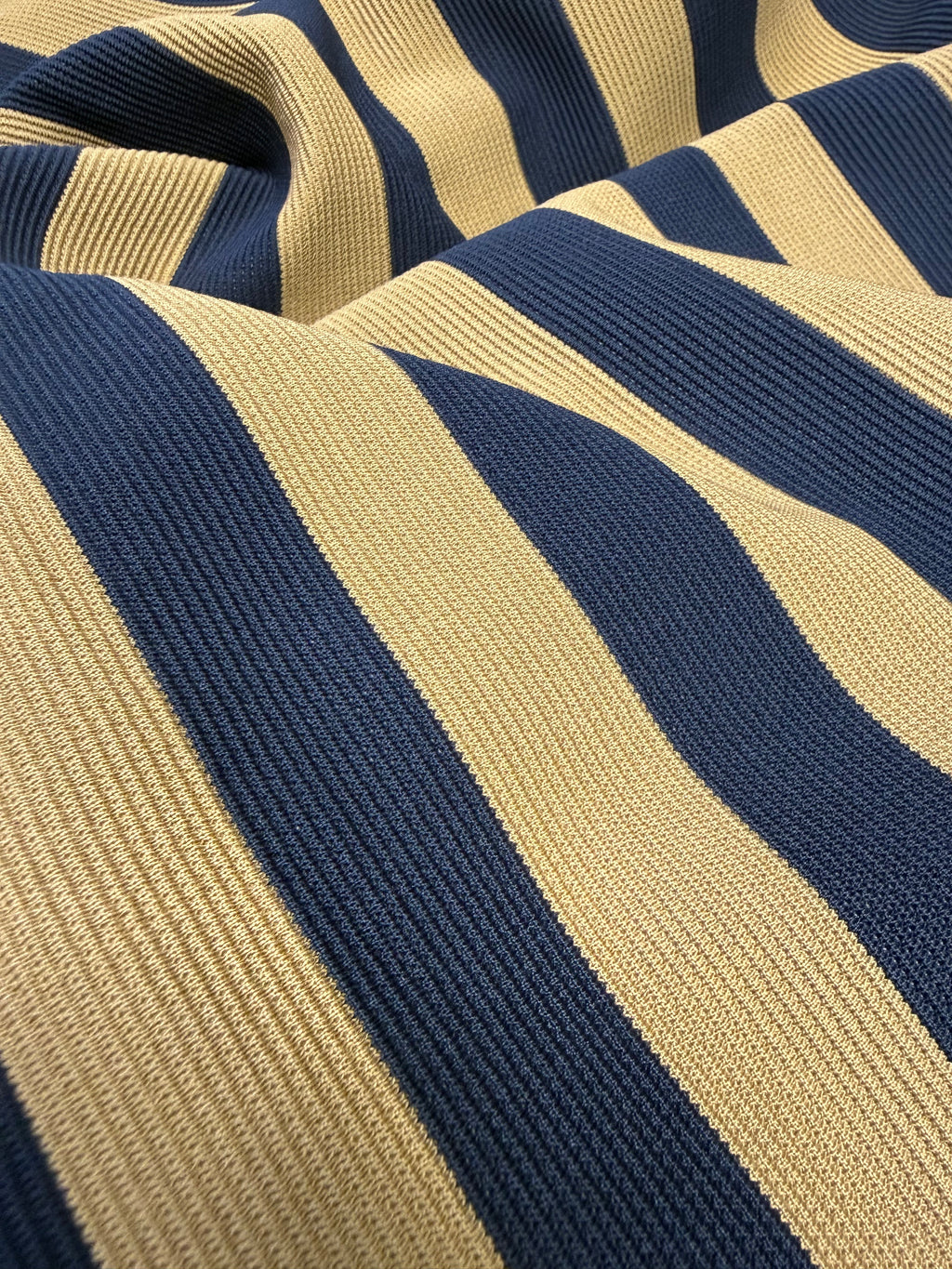 Bold Stripe Co-Ord Set - Camel and Navy